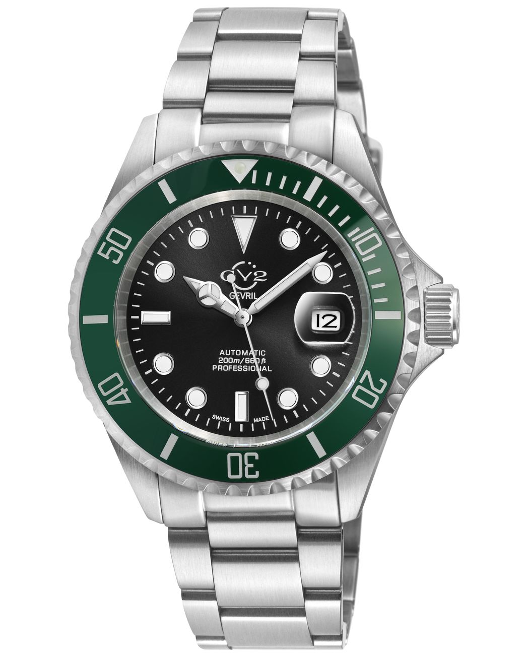 Gv2 Gray Liguria Swiss Automatic Movement Sa100 Bezel, Dial Watch for men