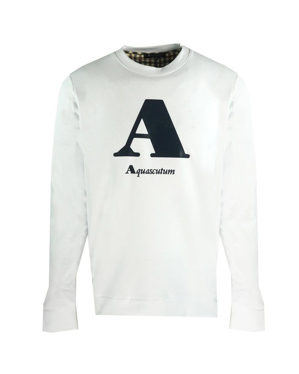 Aquascutum White "A" Logo Sweatshirt Cotton for men