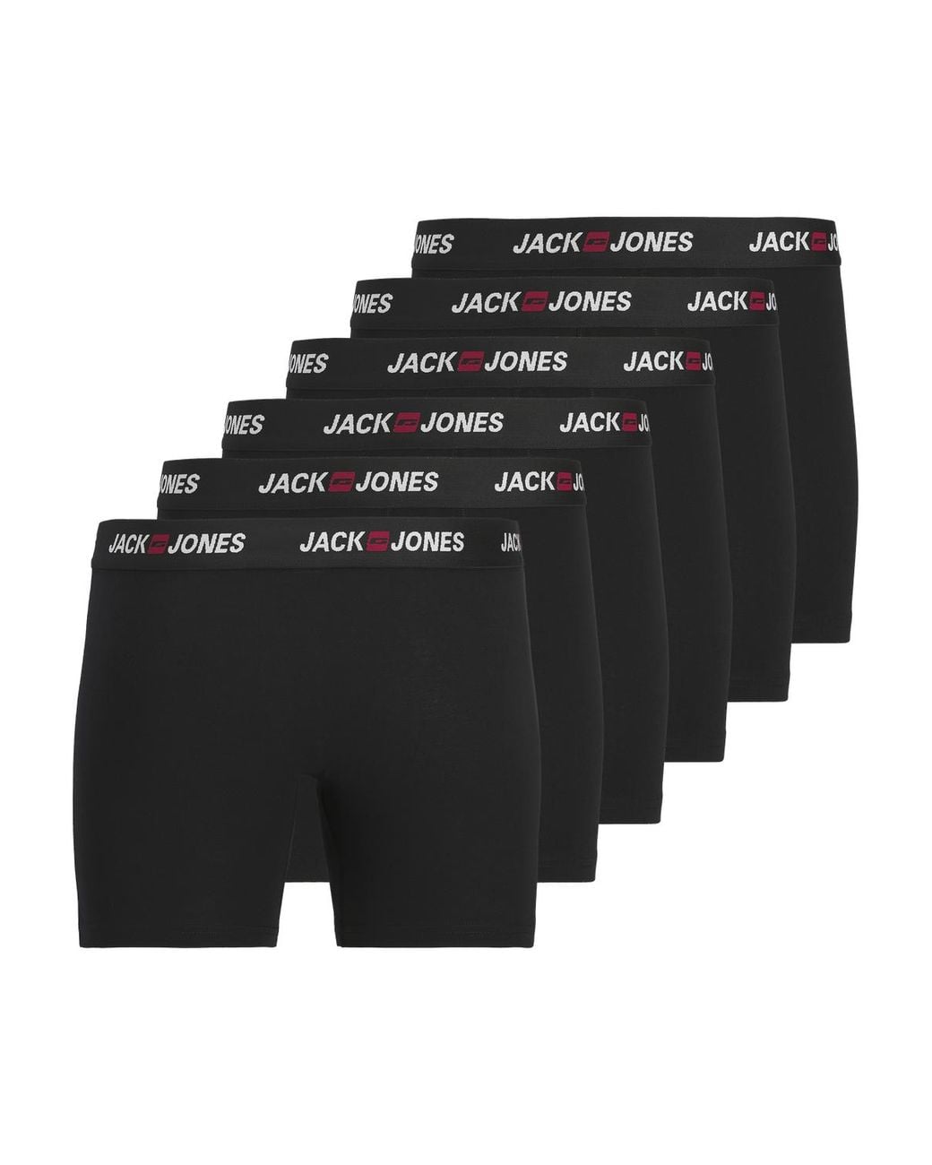 Jack & Jones Black Big Plus Size Boxers 6 Pack for men
