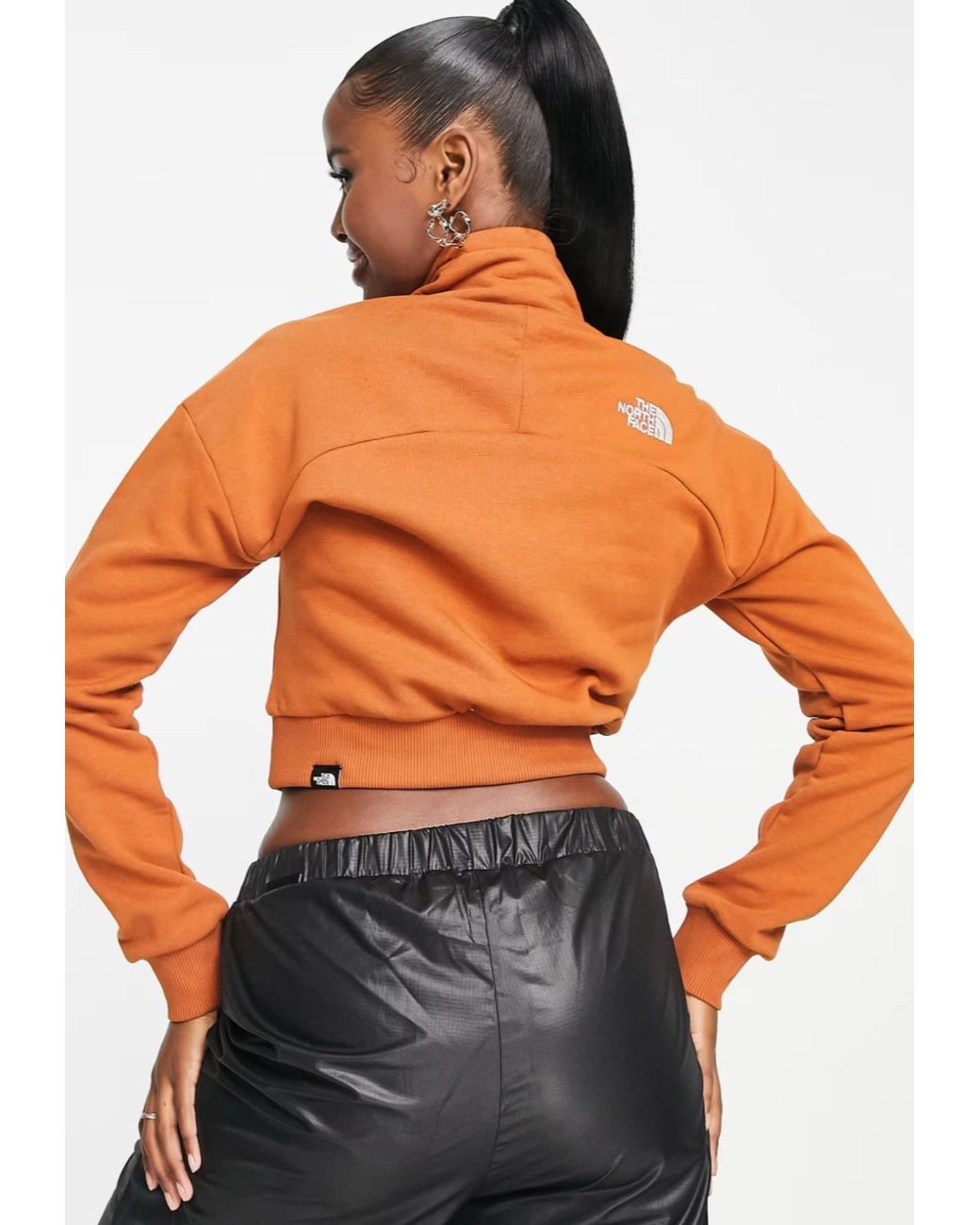 The North Face Orange 1/4 Zip Fleece Sweat