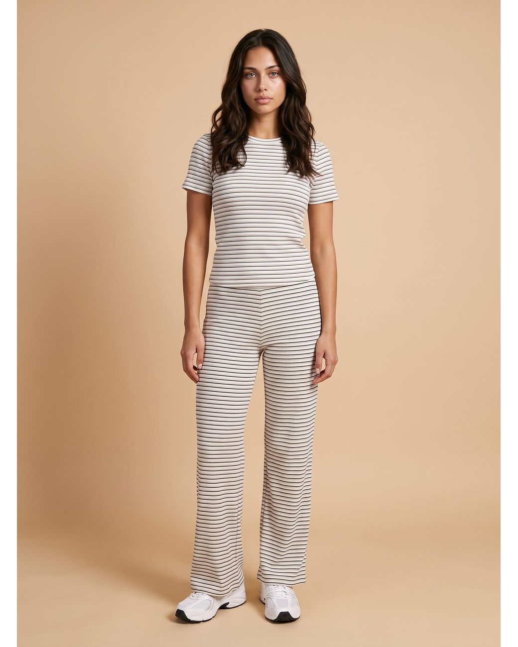 Urban Bliss Natural Ribbed Stripe Top