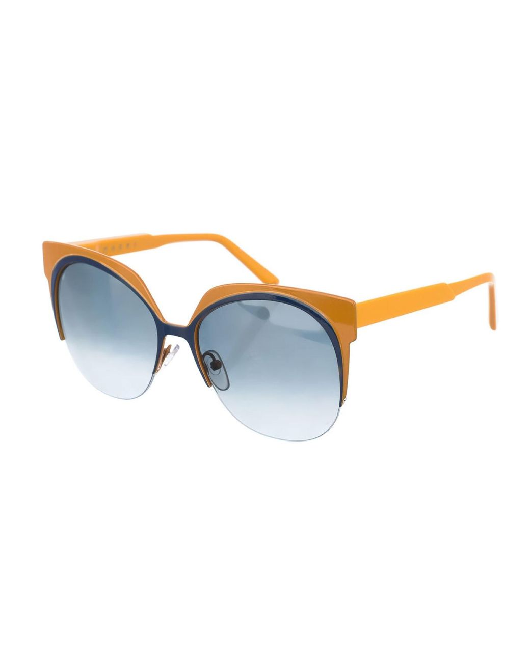 Marni Metalen Zonnebril Met Ovale Vorm Me101S in het Blue