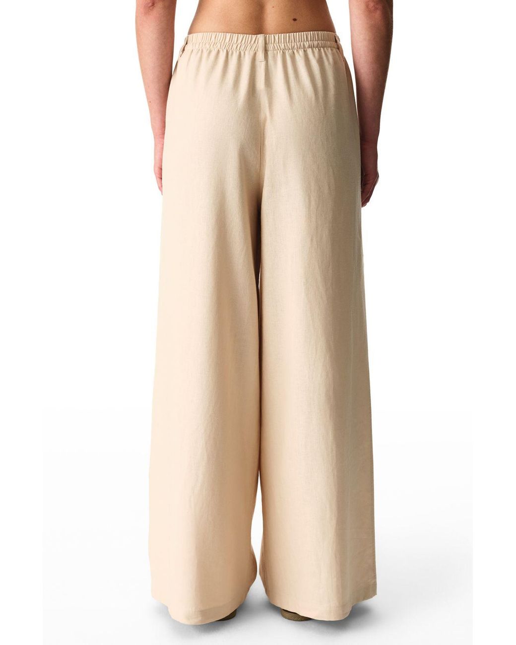 Penti Natural Mid-Waist Wide-Leg Linen Trousers