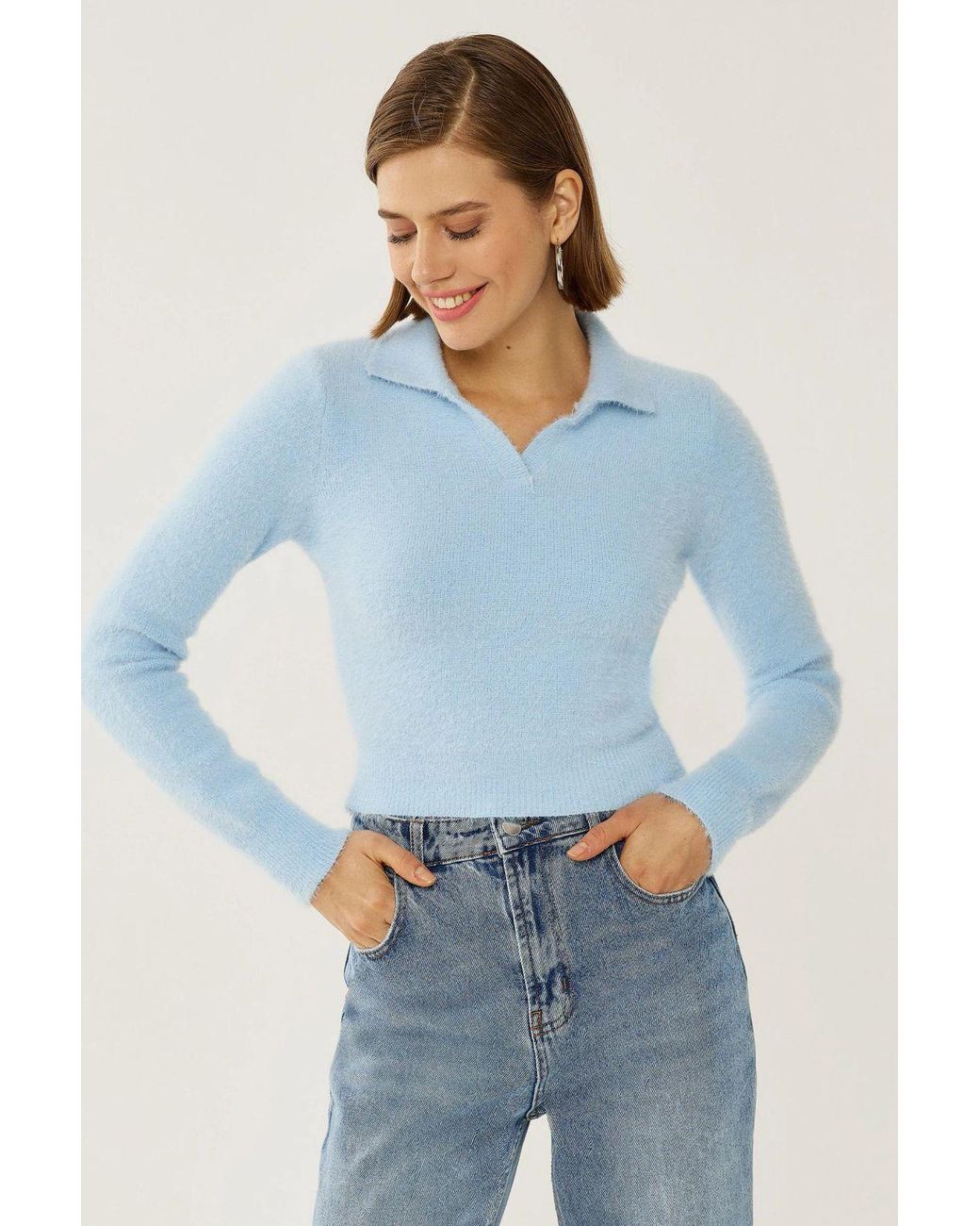 Hiccup Blue Textured Knit Sweater