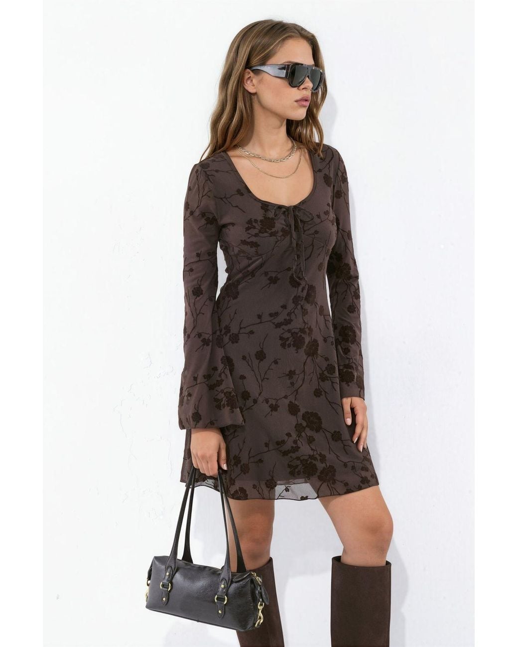 Hiccup Black Floral Skater Mini Dress
