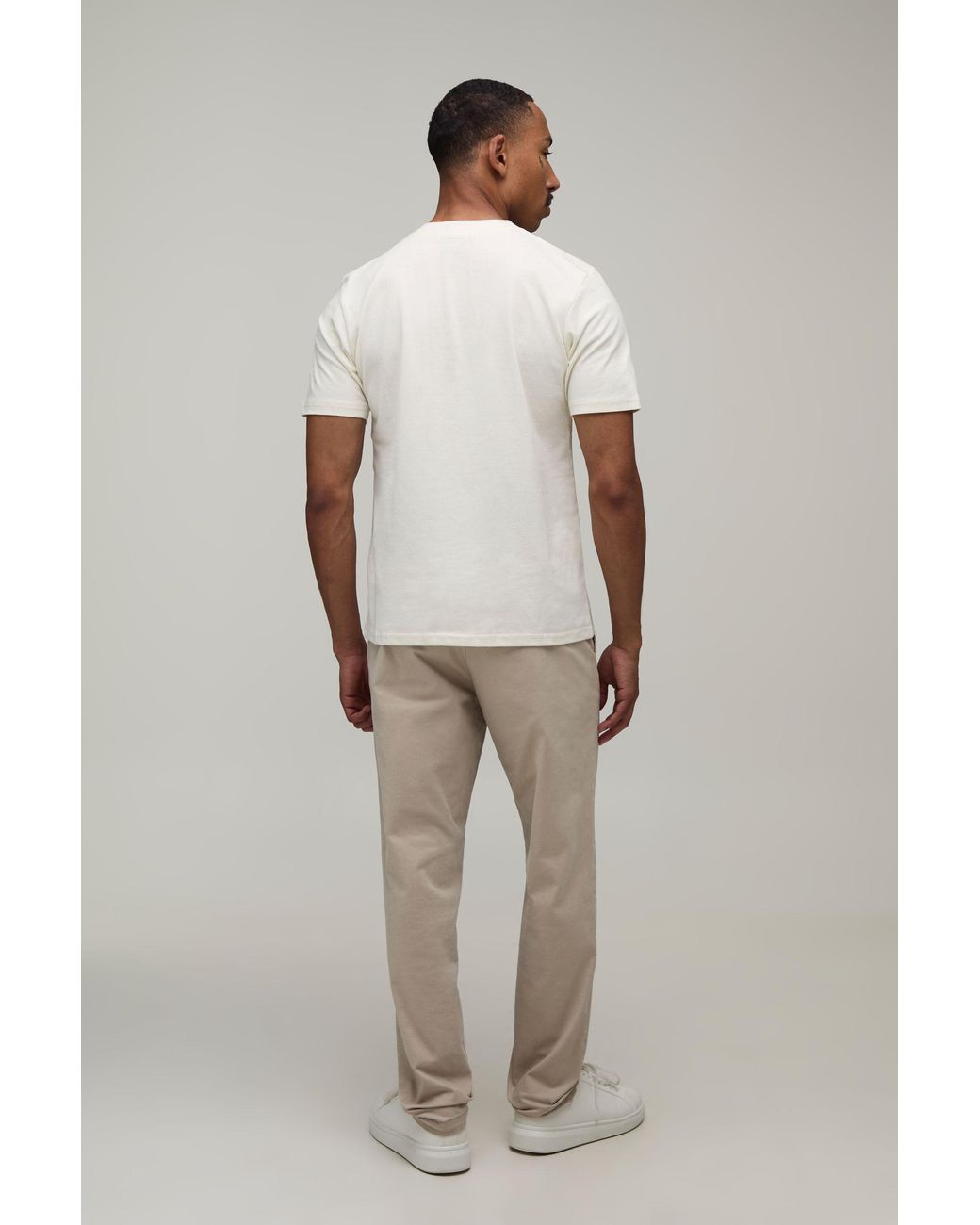 BoohooMAN White Slim Fit 1/4 Zip T-Shirt for men
