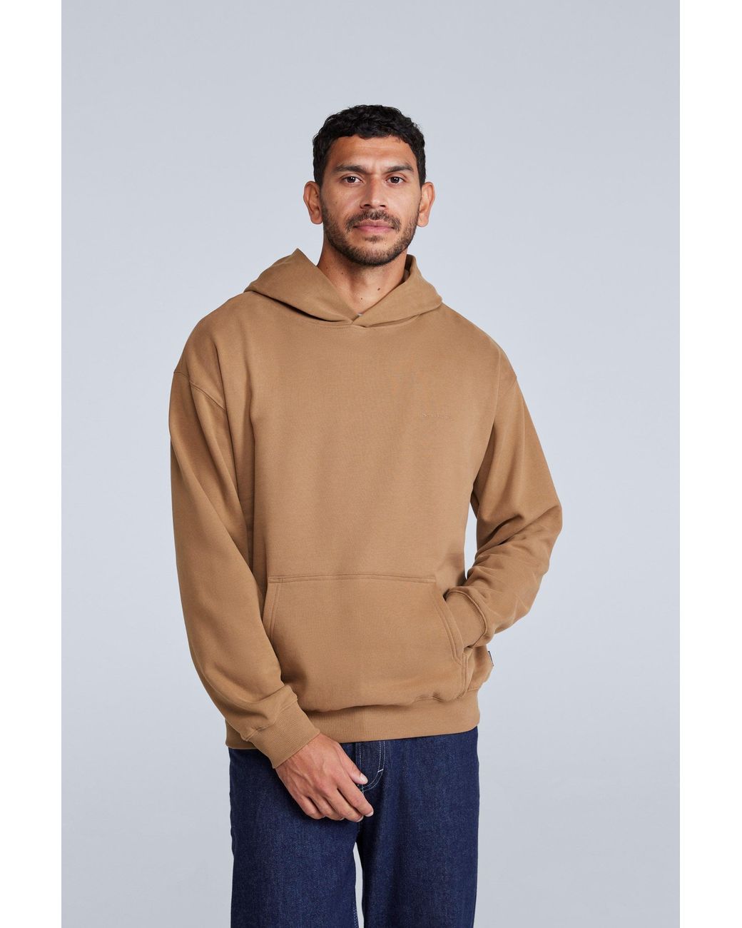 Mountain Warehouse Natural 'Icon' Logo Drop Shoulder Hoodie With Kangaroo Pocket Warm Sweatshirt Cotton for men