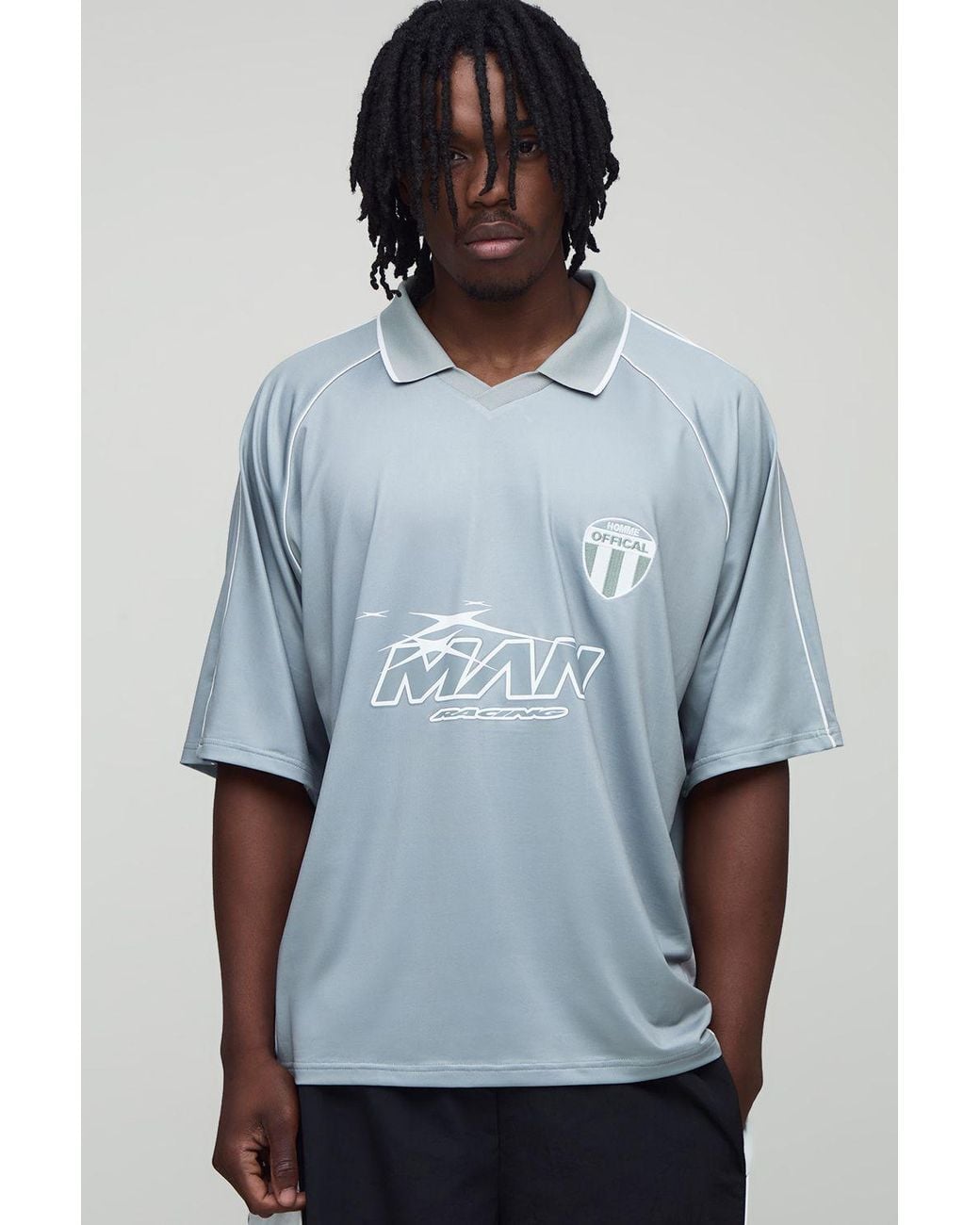 BoohooMAN Blue Tall Oversized Boxy Sports Top for men