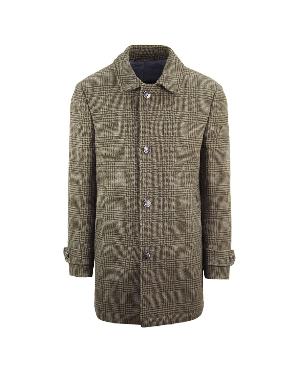 Hackett Green London Washed Wool Coat Cotton for men