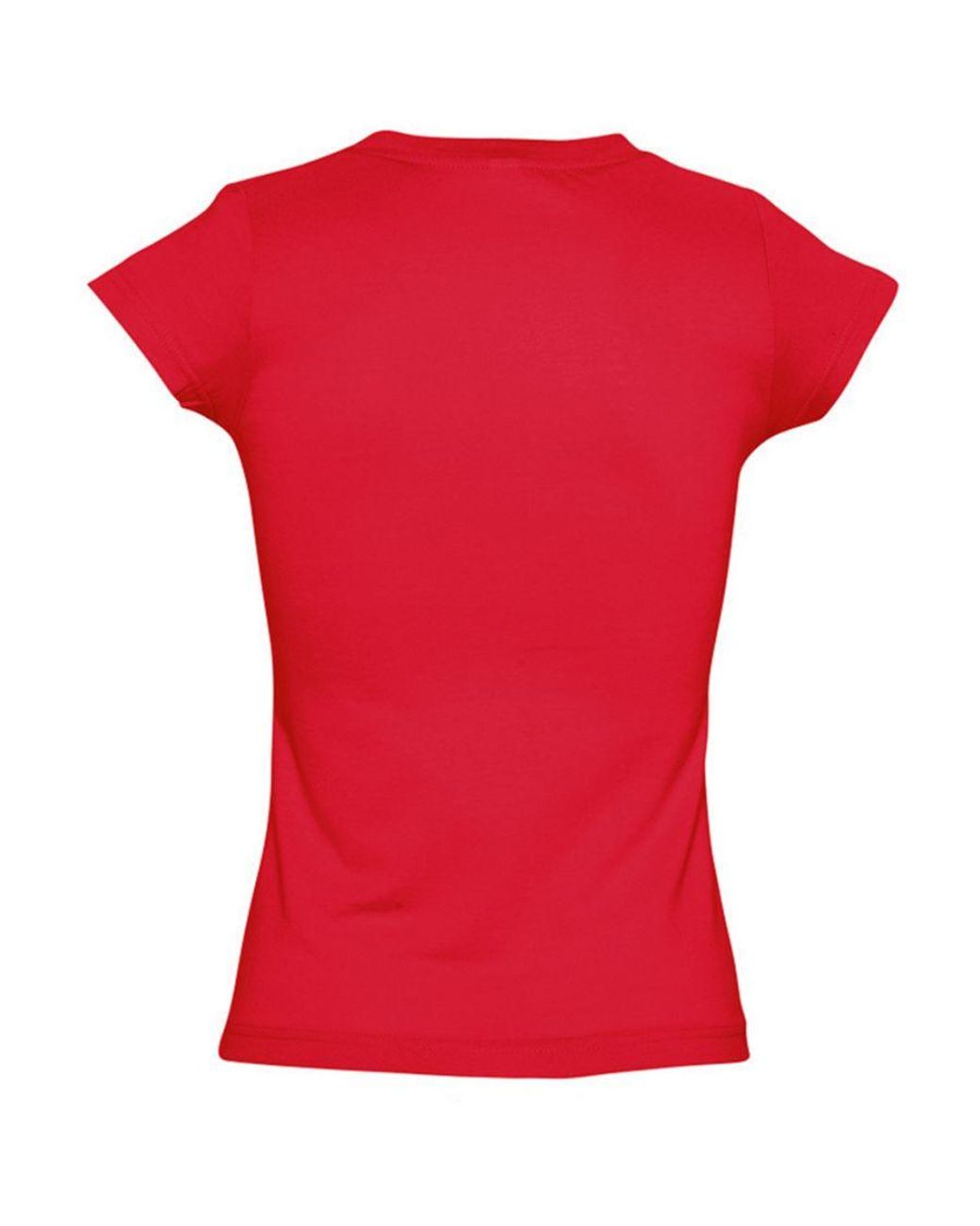 Sol's Red Ladies Moon V Neck Short Sleeve T-Shirt Cotton