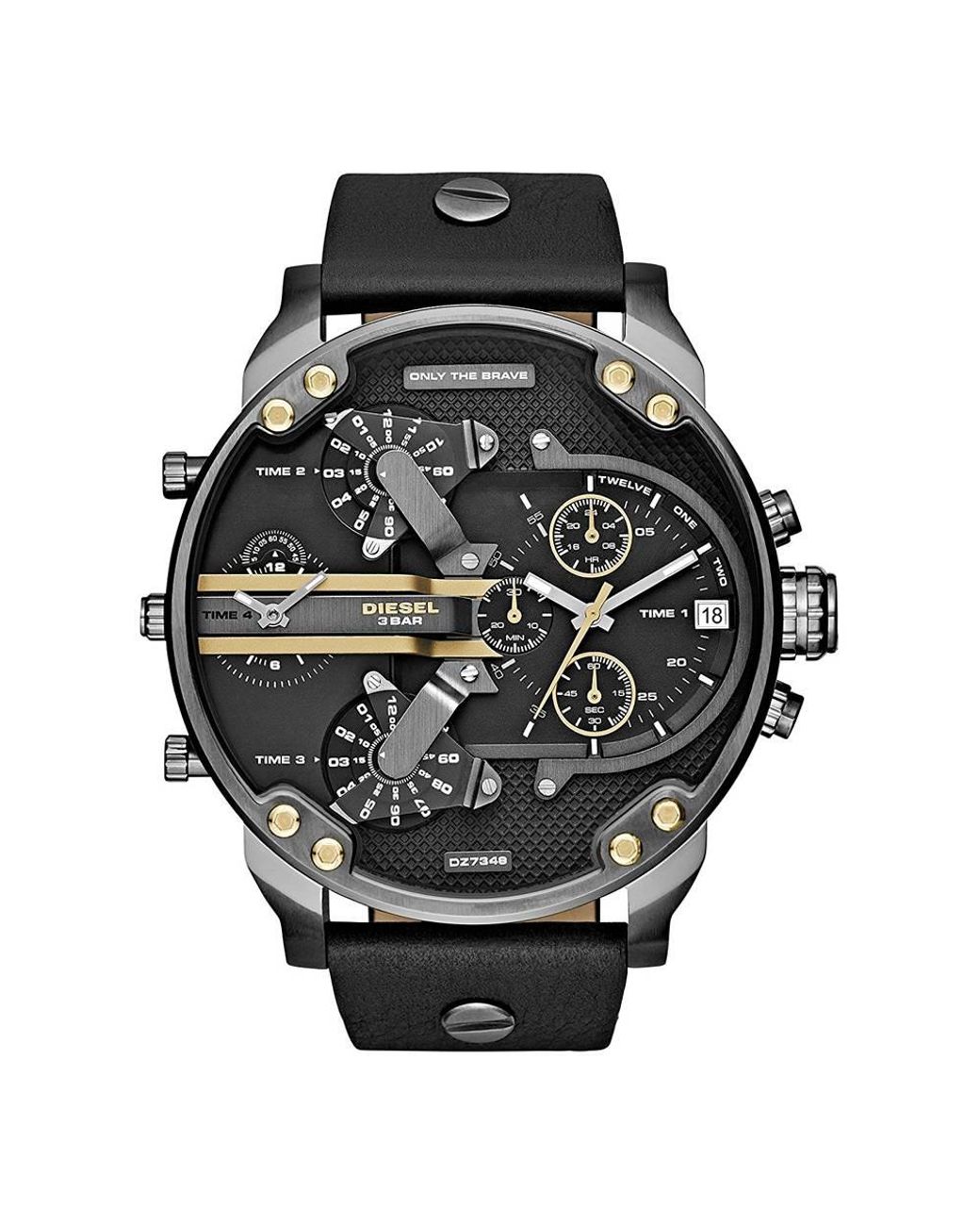 DIESEL Black Mr. Daddy 2.0 Multifunction Leather for men
