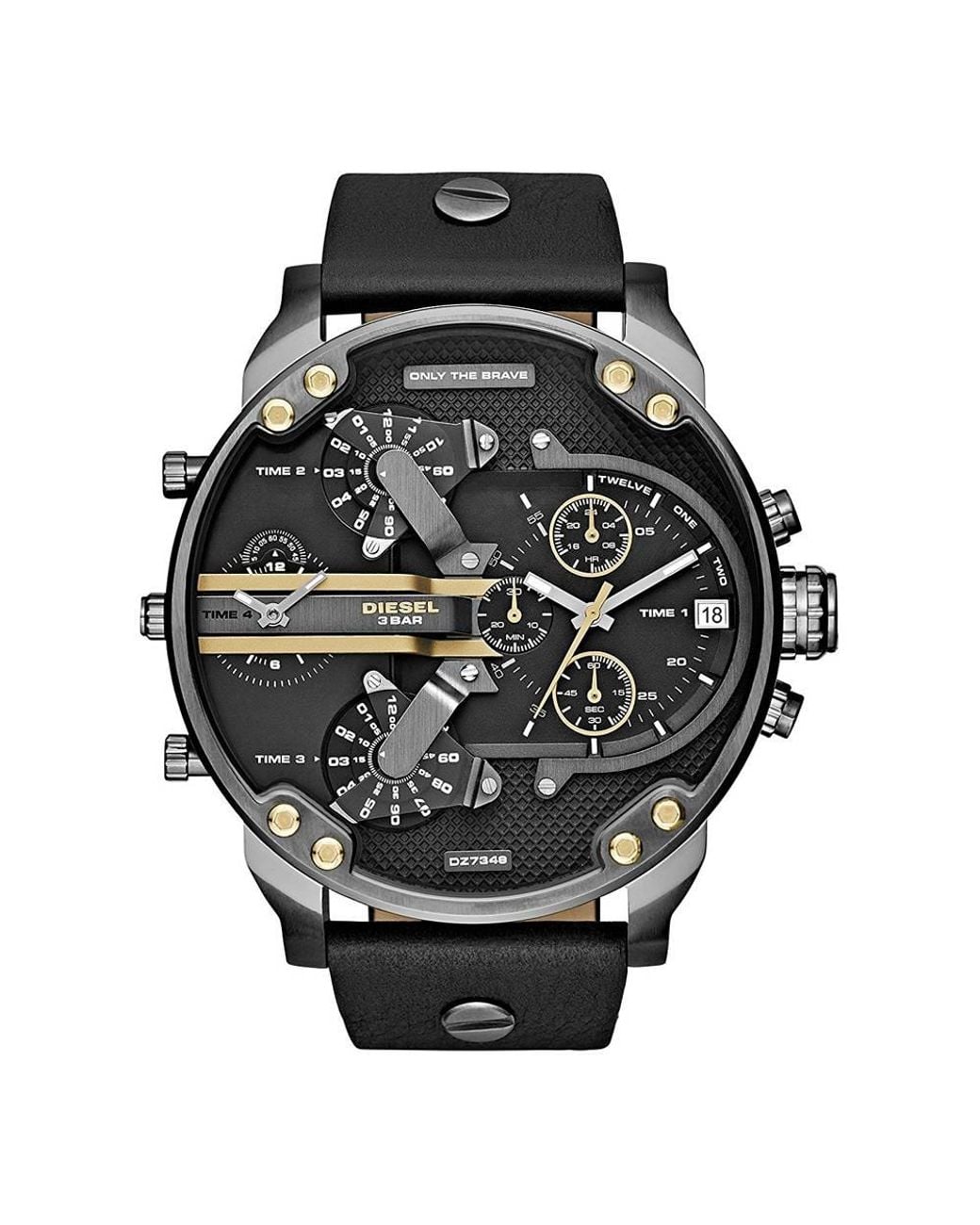 DIESEL Black Mr. Daddy 2.0 Multifunction Leather for men