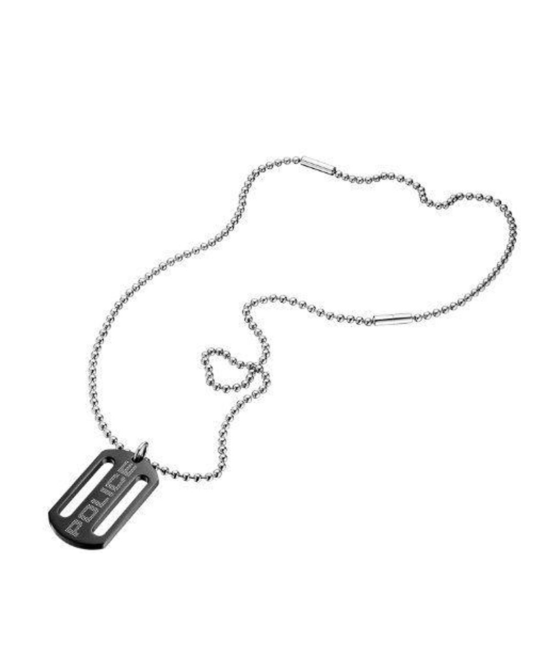Police White "Zero" Pendant for men