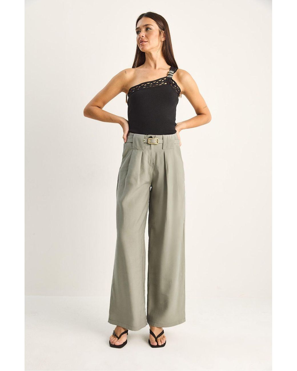 Bianco Lucci Multicolor Elastane Pants
