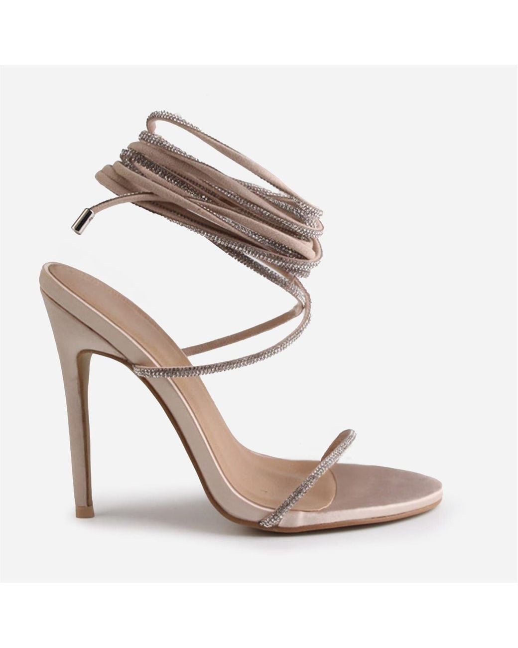 Where's That From Metallic Wheres Lace Up Gladiator Stiletto Heel Sandals