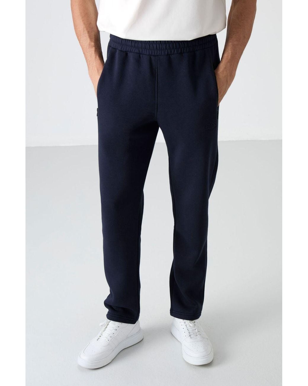 TOMMY LIFE White Regular Fit Fleece Sweatpants for men