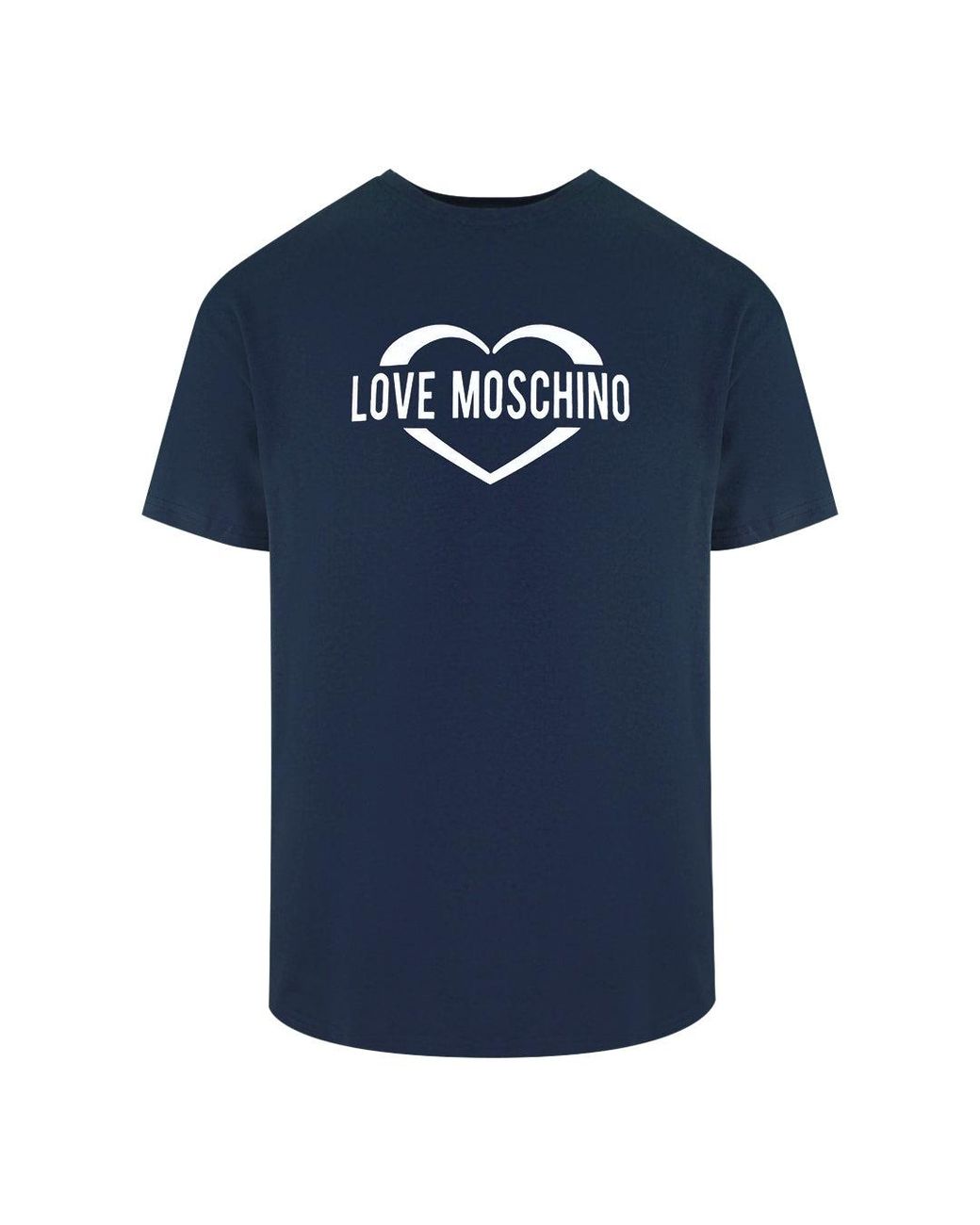 Moschino Blue Love Logo T-Shirt Cotton for men
