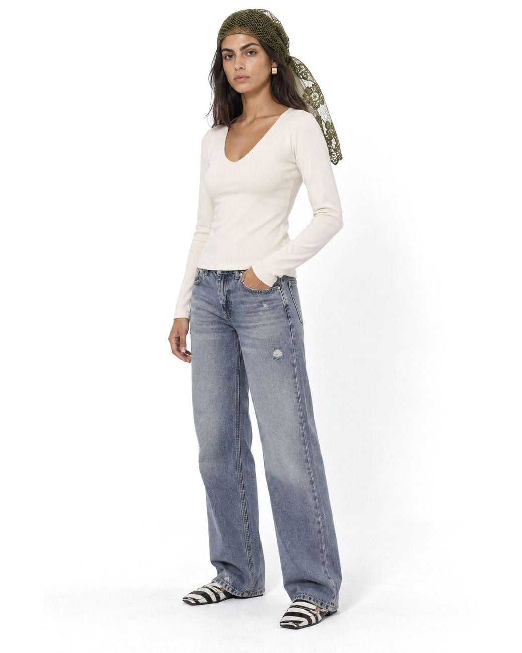 Busem White Modal-Cotton Blouse
