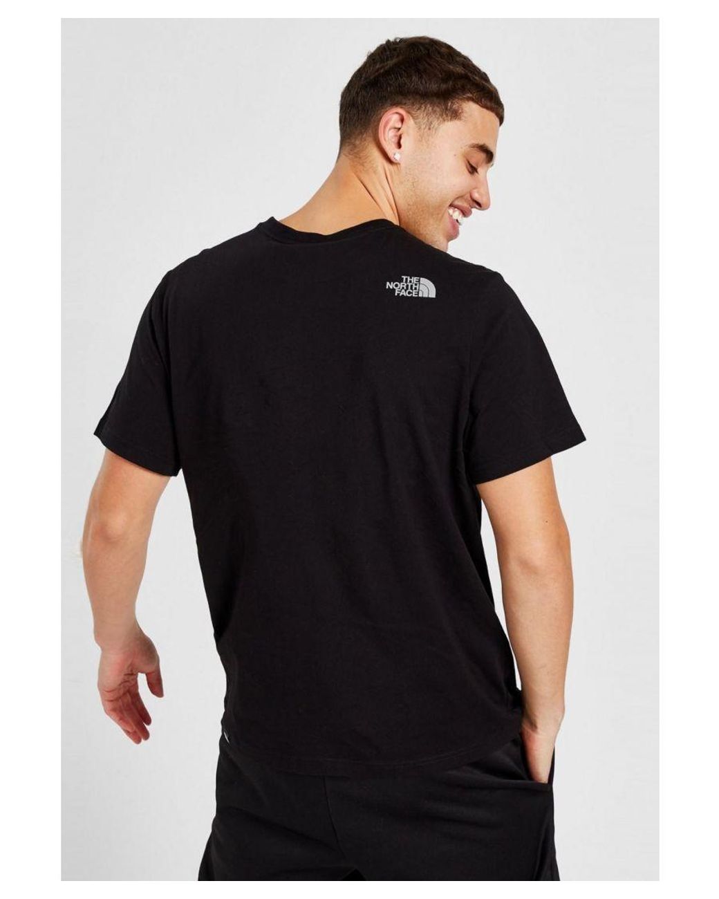The North Face Black Simple Dome Reflective Logo T Shirt for men