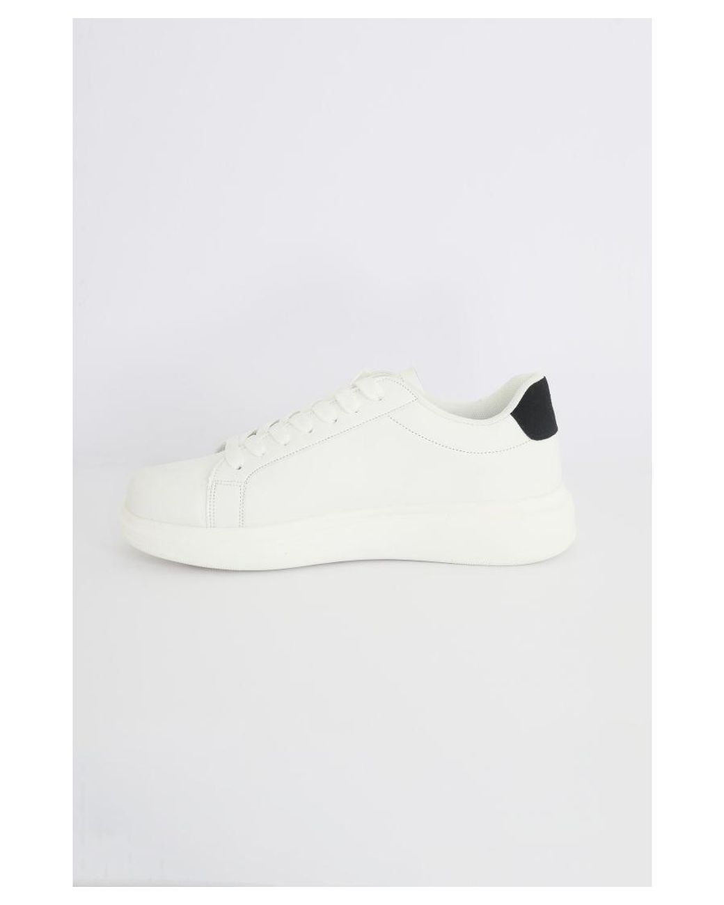 Brave Soul White 'Royal' Faux Leather Chunky Sole Lace Up Trainer for men