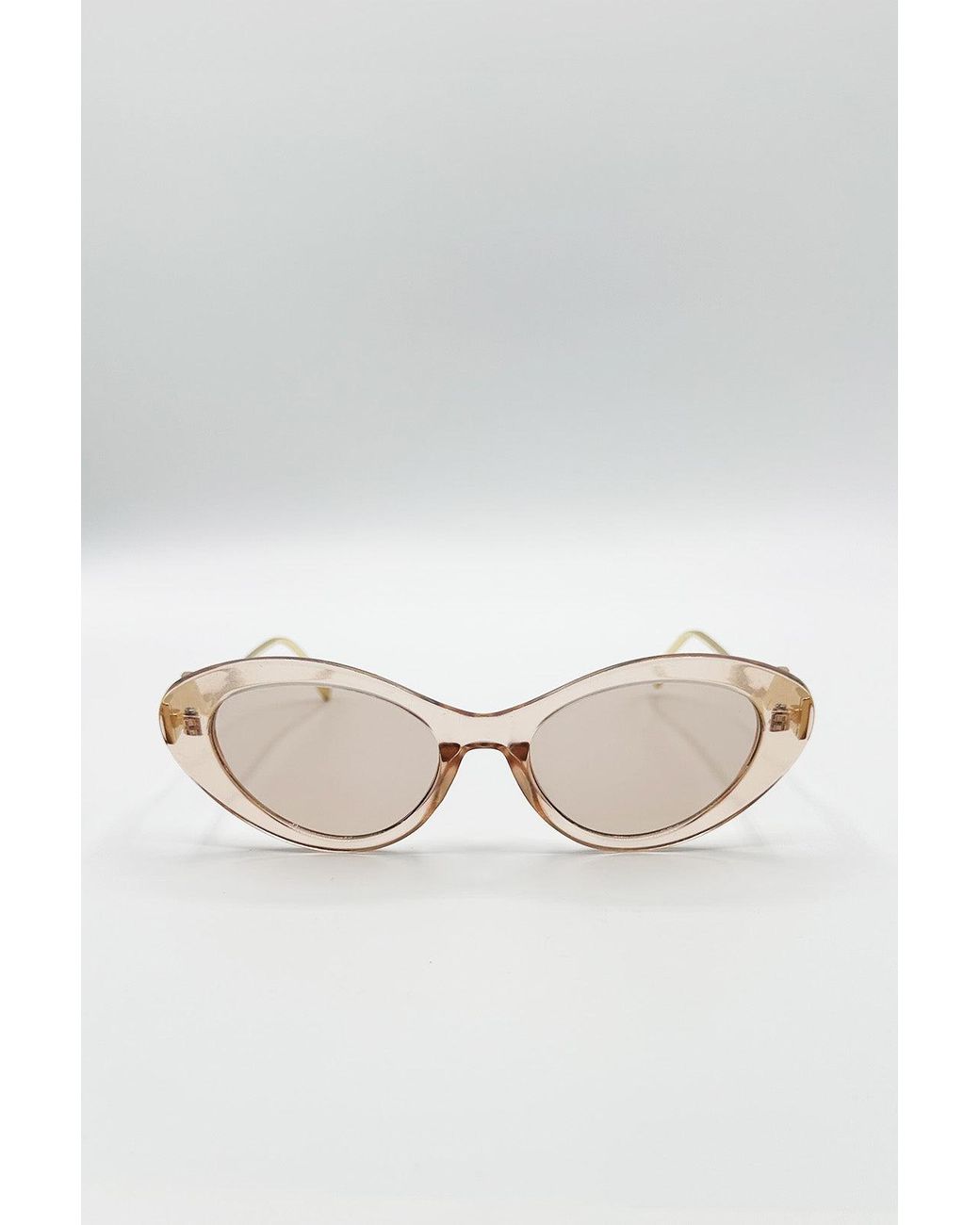 SVNX Natural Cat Eye Metal Side Detail Sunglasses