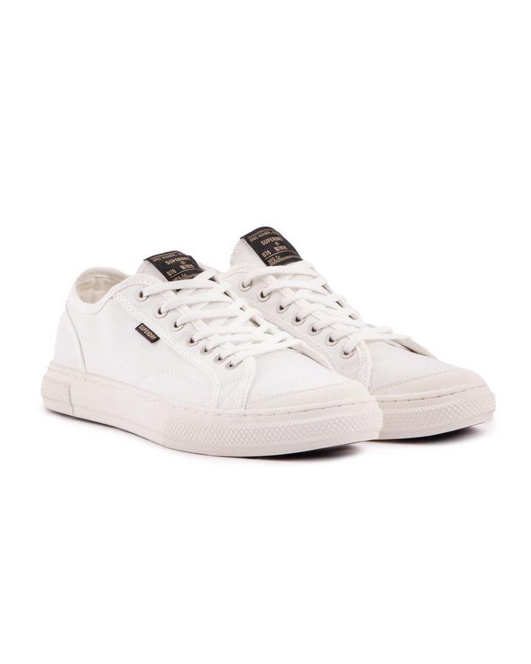 Superdry Vegan Canvas Low Top Trainers in White for Men Lyst UK