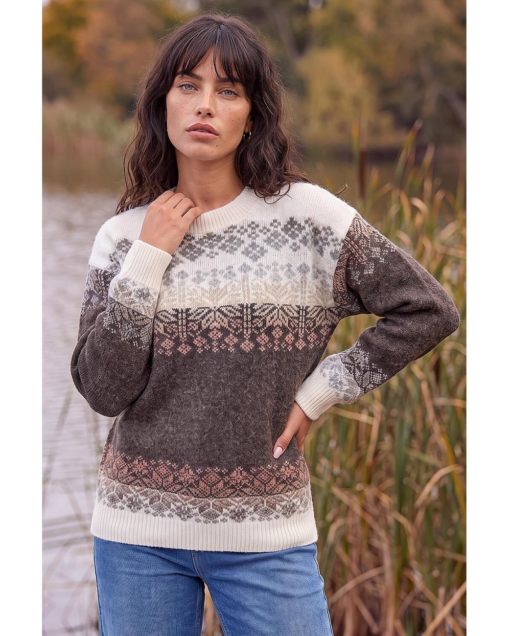 Roman Brown Snowflake Jumper