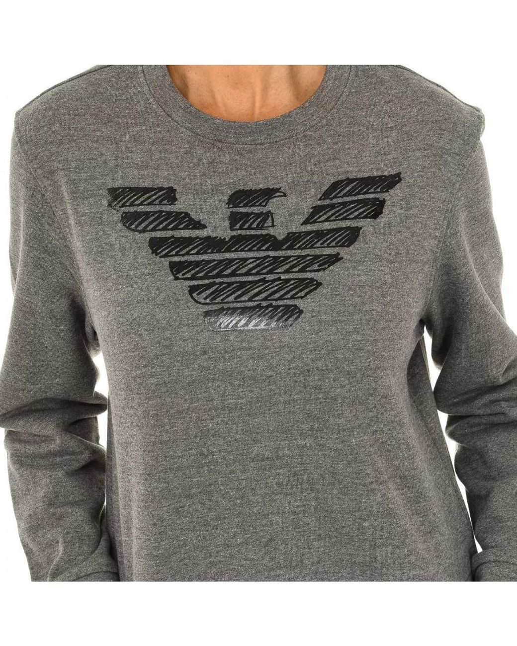 Armani Gray Long-Sleeved Round Neck Sweater 7V5M75-5J42Z