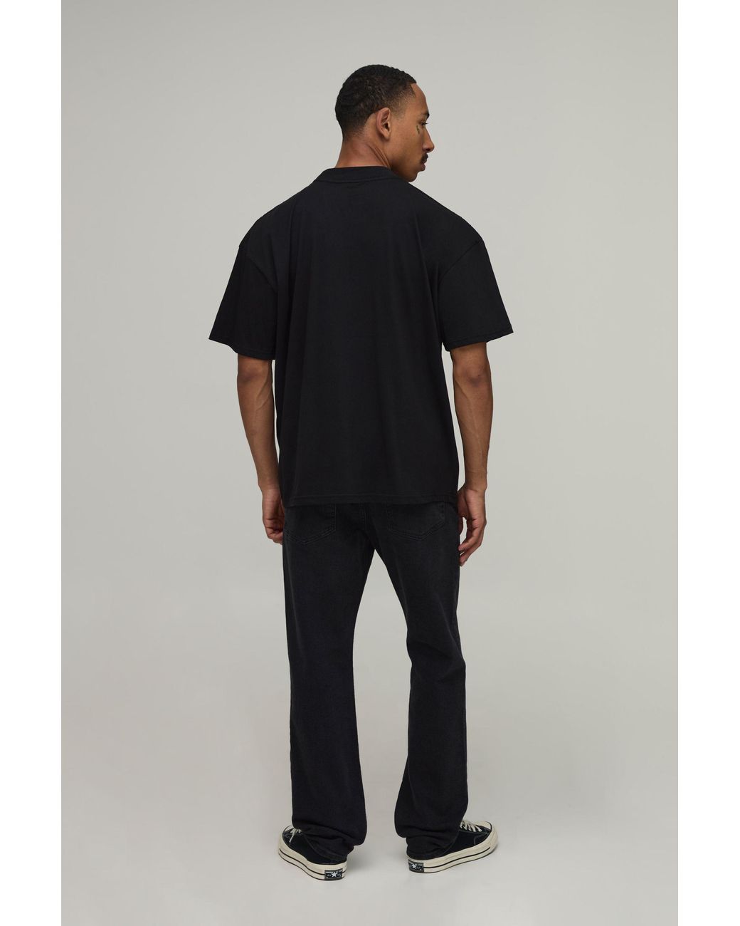 BoohooMAN Black Oversized Day Nimrod License Print T-Shirt for men