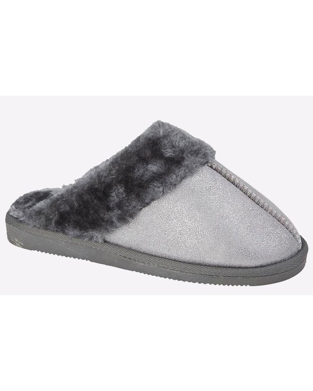 Sleeper Gray Juliet Cuff Mule Slipper