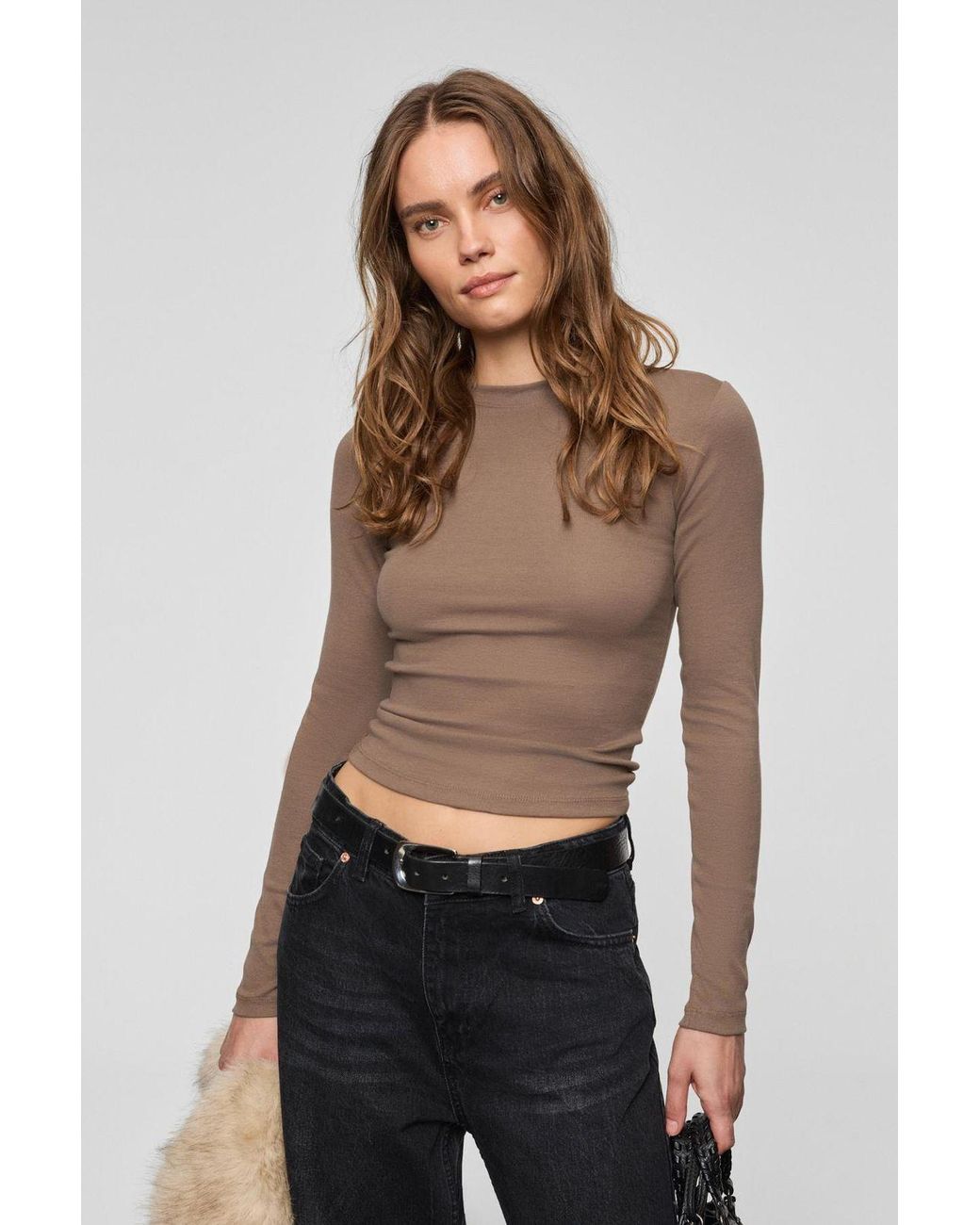 Grimelange Black Slim Fit Crew Neck T-Shirt
