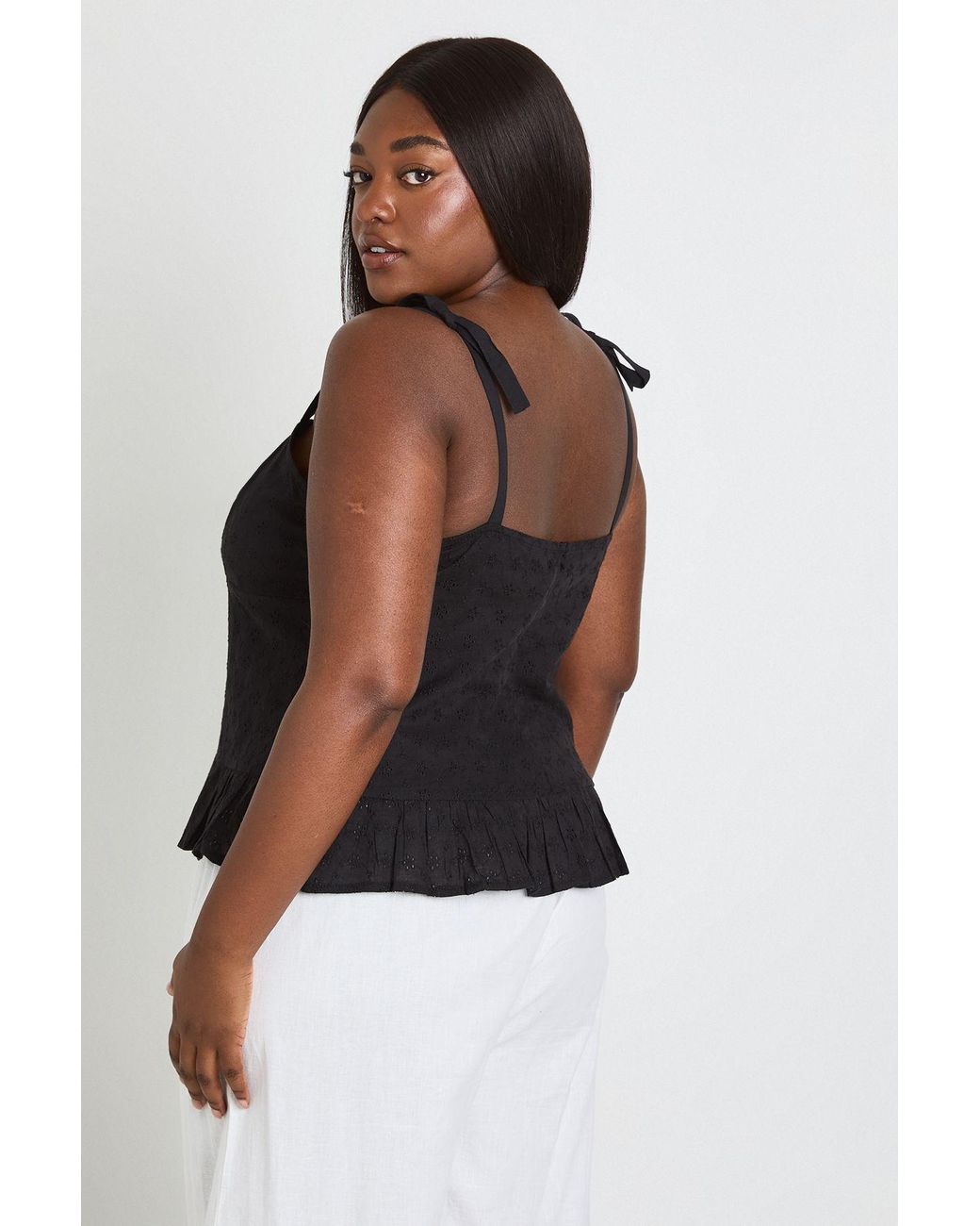 Boohoo Black Plus Broidery Cami Top