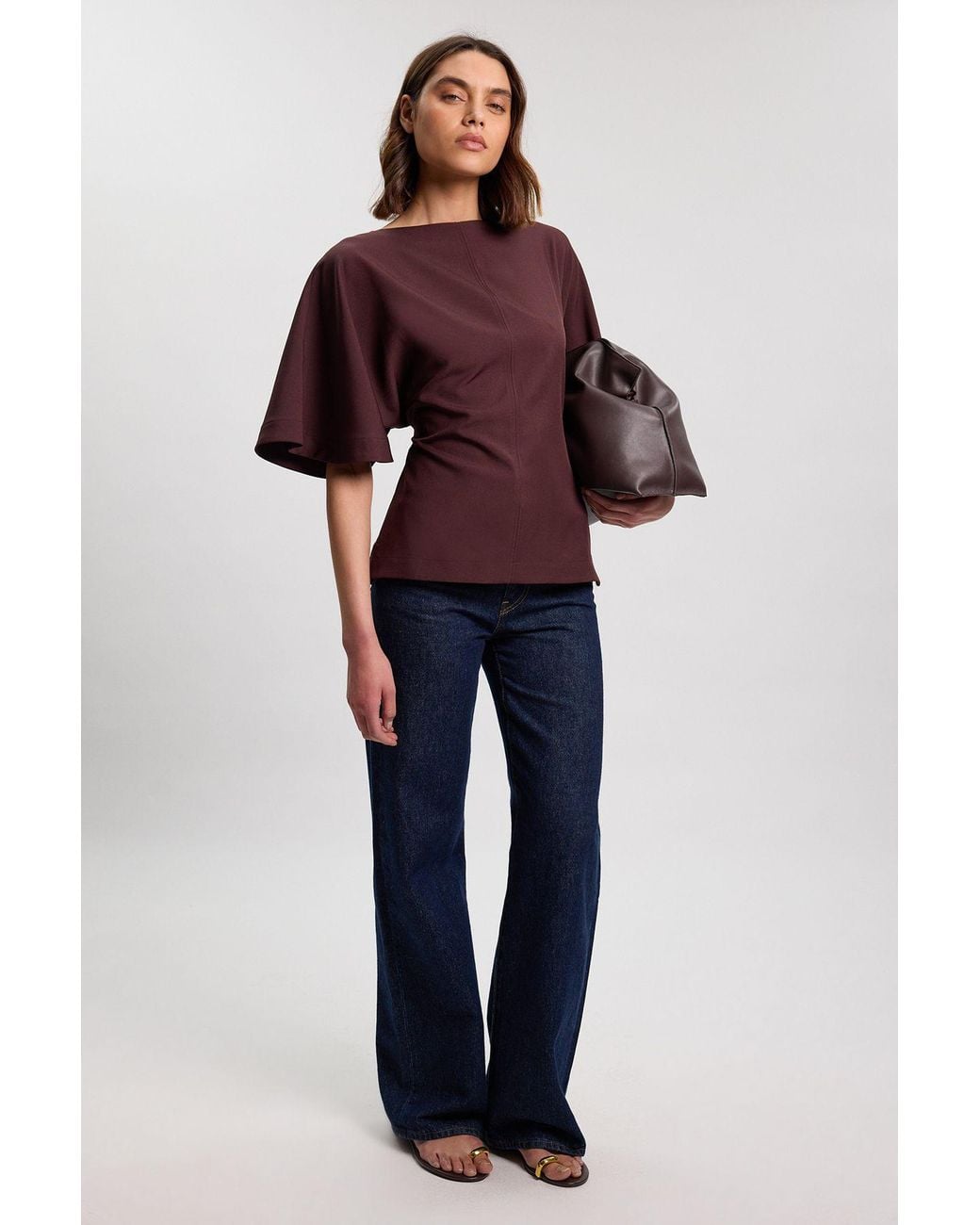Karen Millen Purple Short Sleeve Blouse
