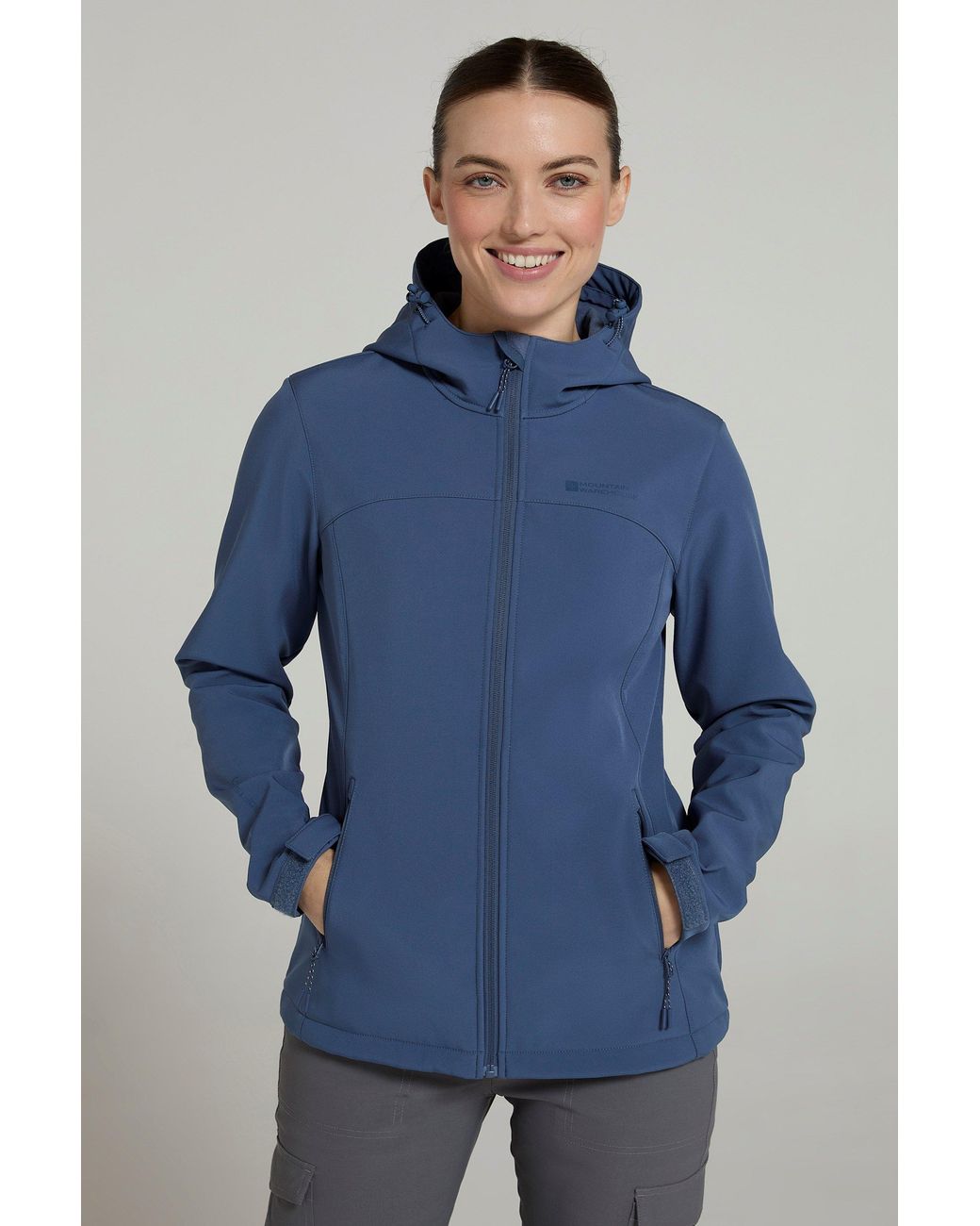 Mountain Warehouse Blue 'Exodus' Softshell Jacket With Multiple Pockets Water Resistant Coat