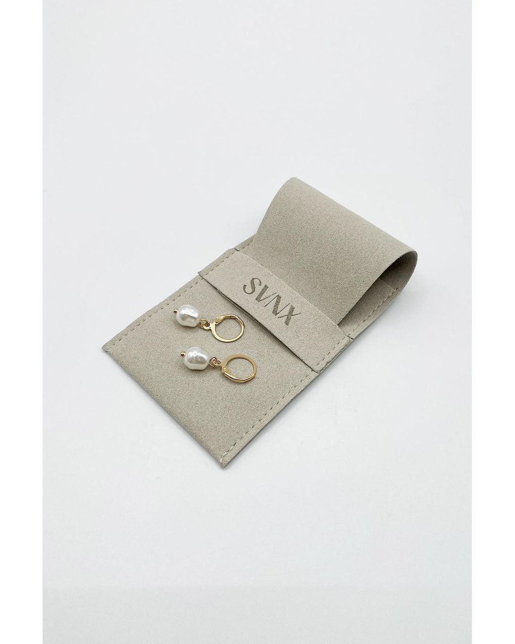 SVNX Metallic Baroque Pearl Earrings