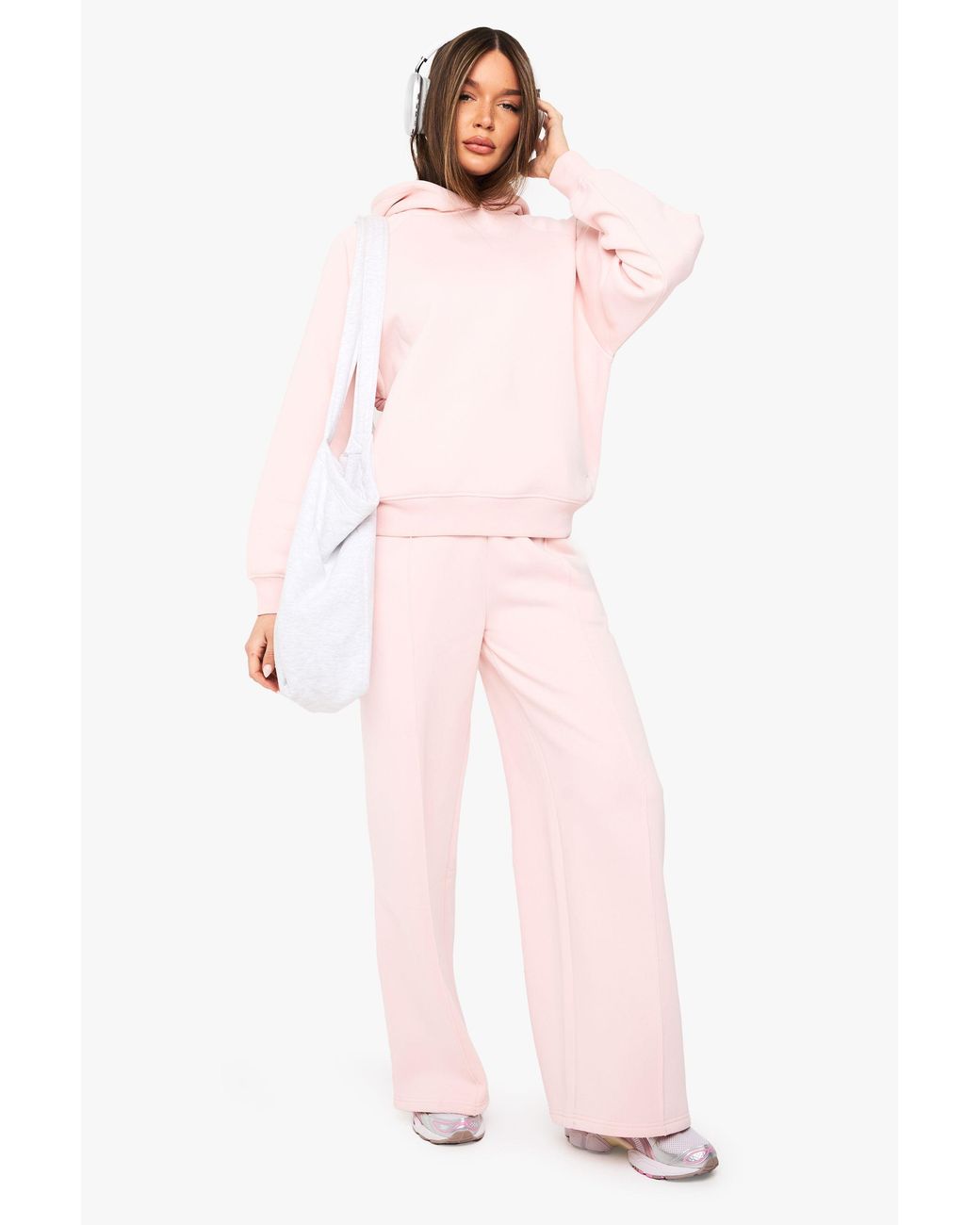Boohoo Pink Pintuck Detail Straight Leg Jogger