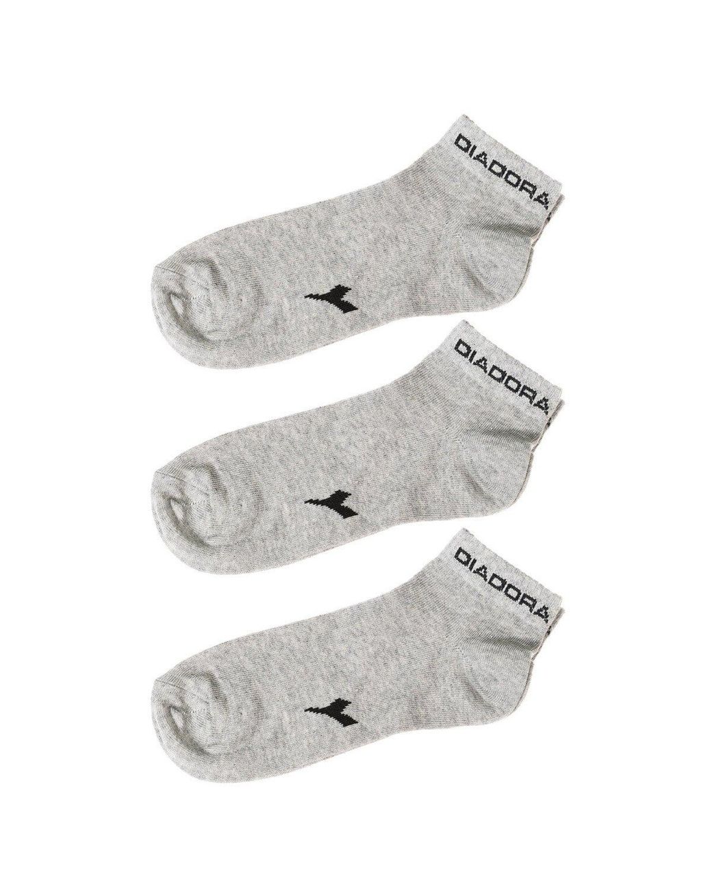Diadora Gray Pack-3 Ankle Sports Socks D9300