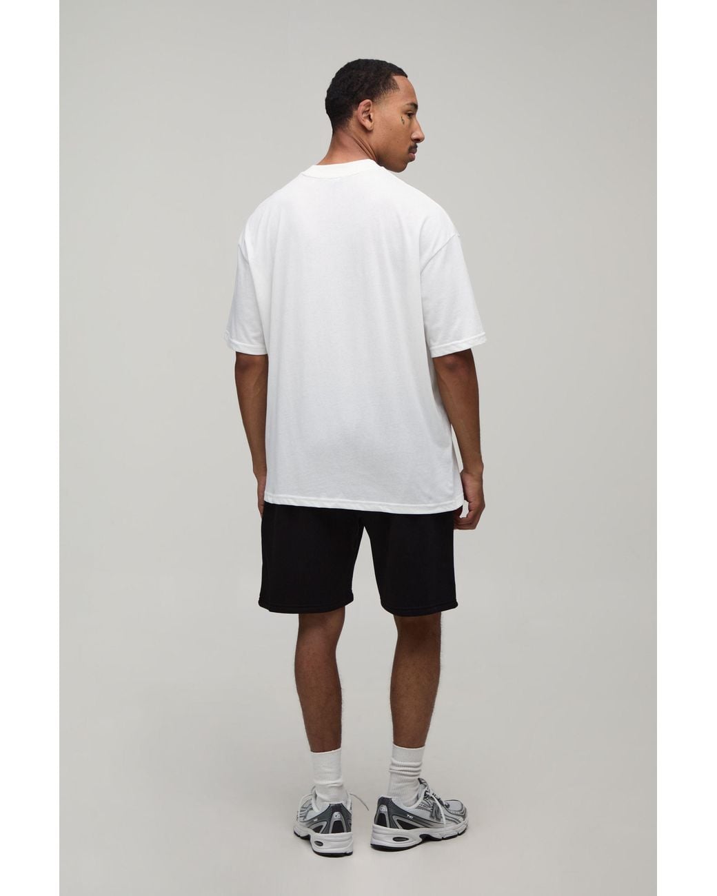 BoohooMAN Black 2 Pack Basic Oversized Heavyweight Extended Neck T-Shirts for men