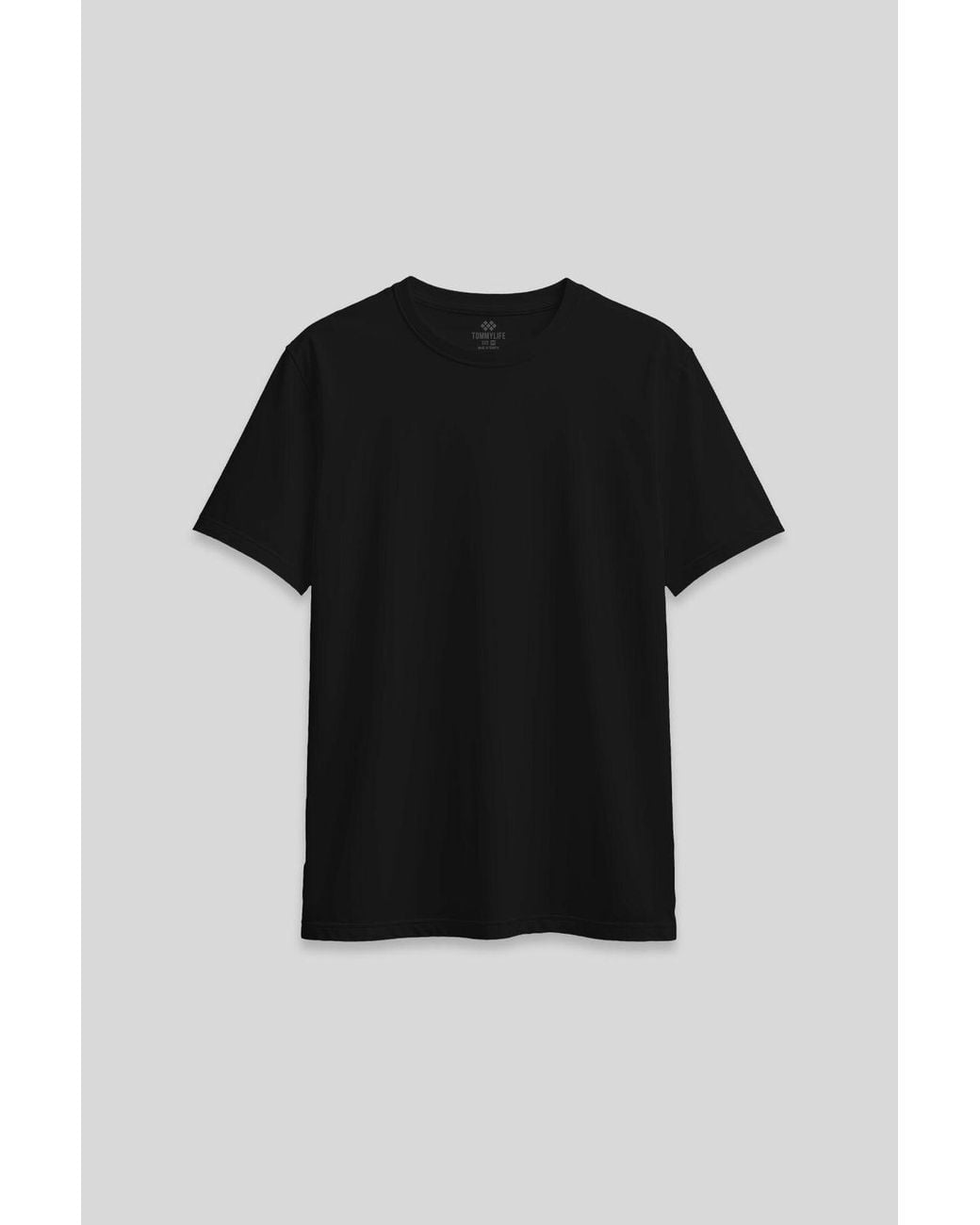 TOMMY LIFE Black Cotton Elastane T-Shirt