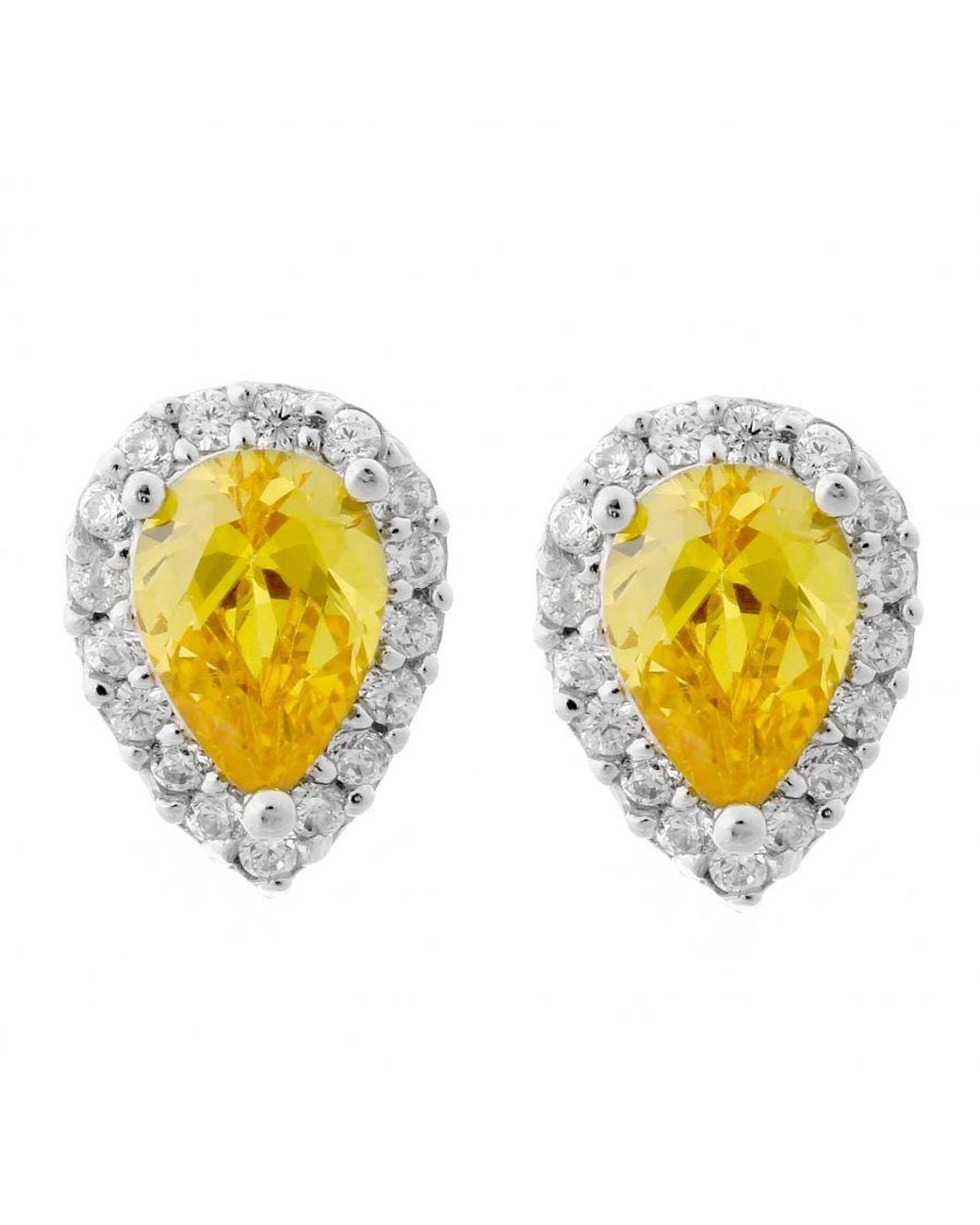 Orphelia Yellow 'Enora' 925 Sterling Stud Earrings