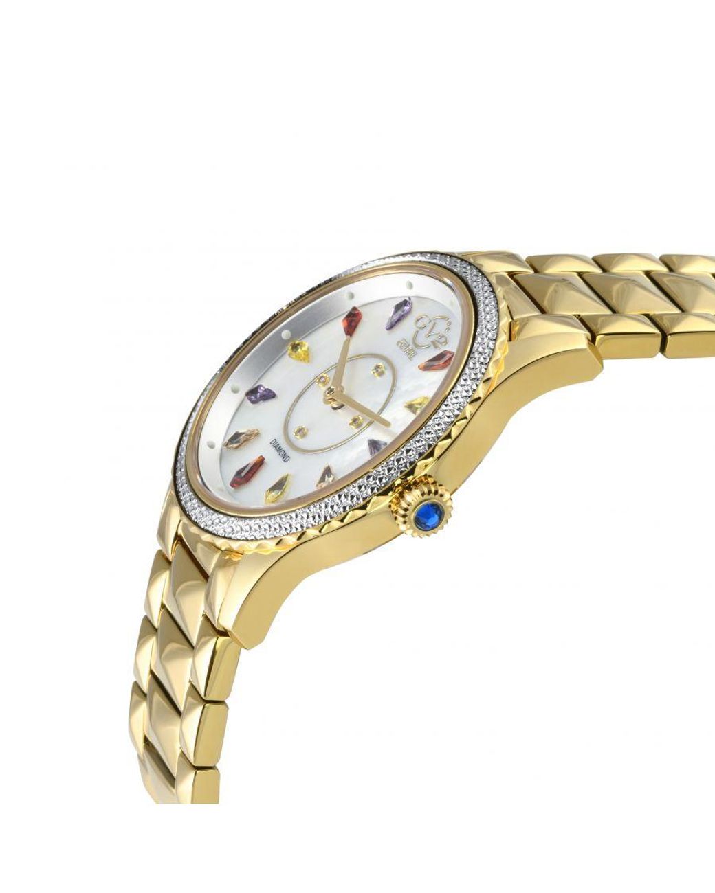 Gv2 Metallic Siena Swiss Quartz Mop Dial 316L Stainless Steel Diamond Watch