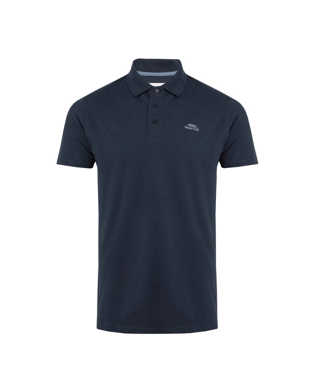 Weird Fish Blue Organic Cotton Pique Polo Shirt for men