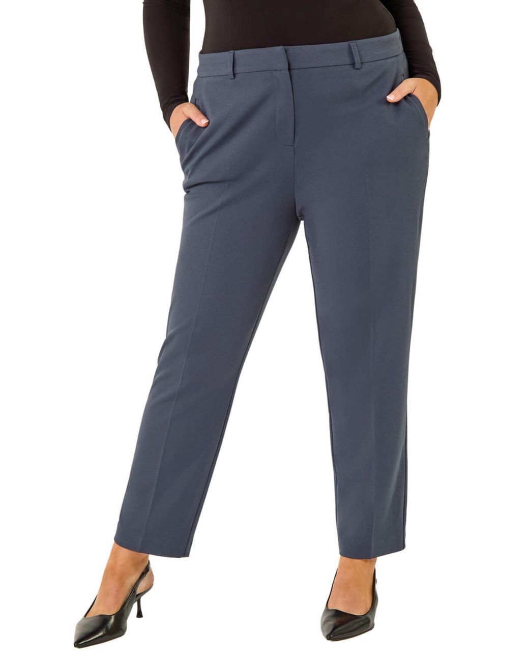 Roman Blue Curve Straight Leg Trouser