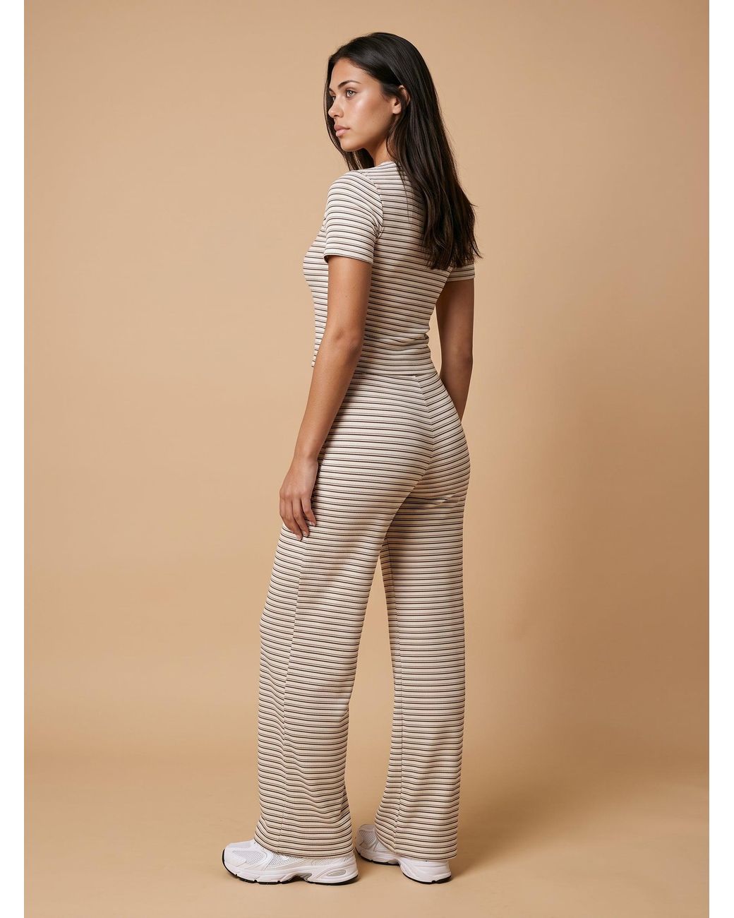 Urban Bliss Natural Ribbed Stripe Top