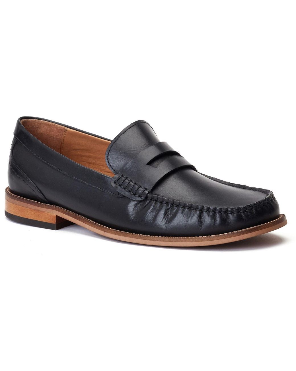 Base London Blue Garfield Leather Loafers for men