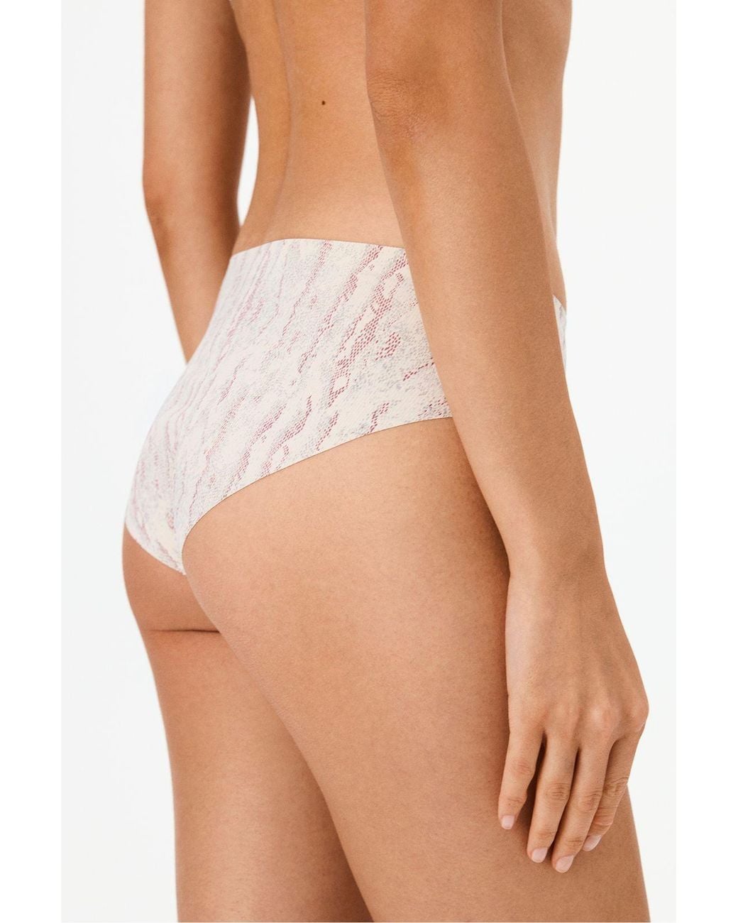 Penti Pink No-Show Fit Snake Print Hipster Briefs