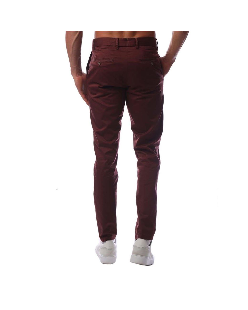 Boss Red T Gee Solid Patterned Straight Trousers for men