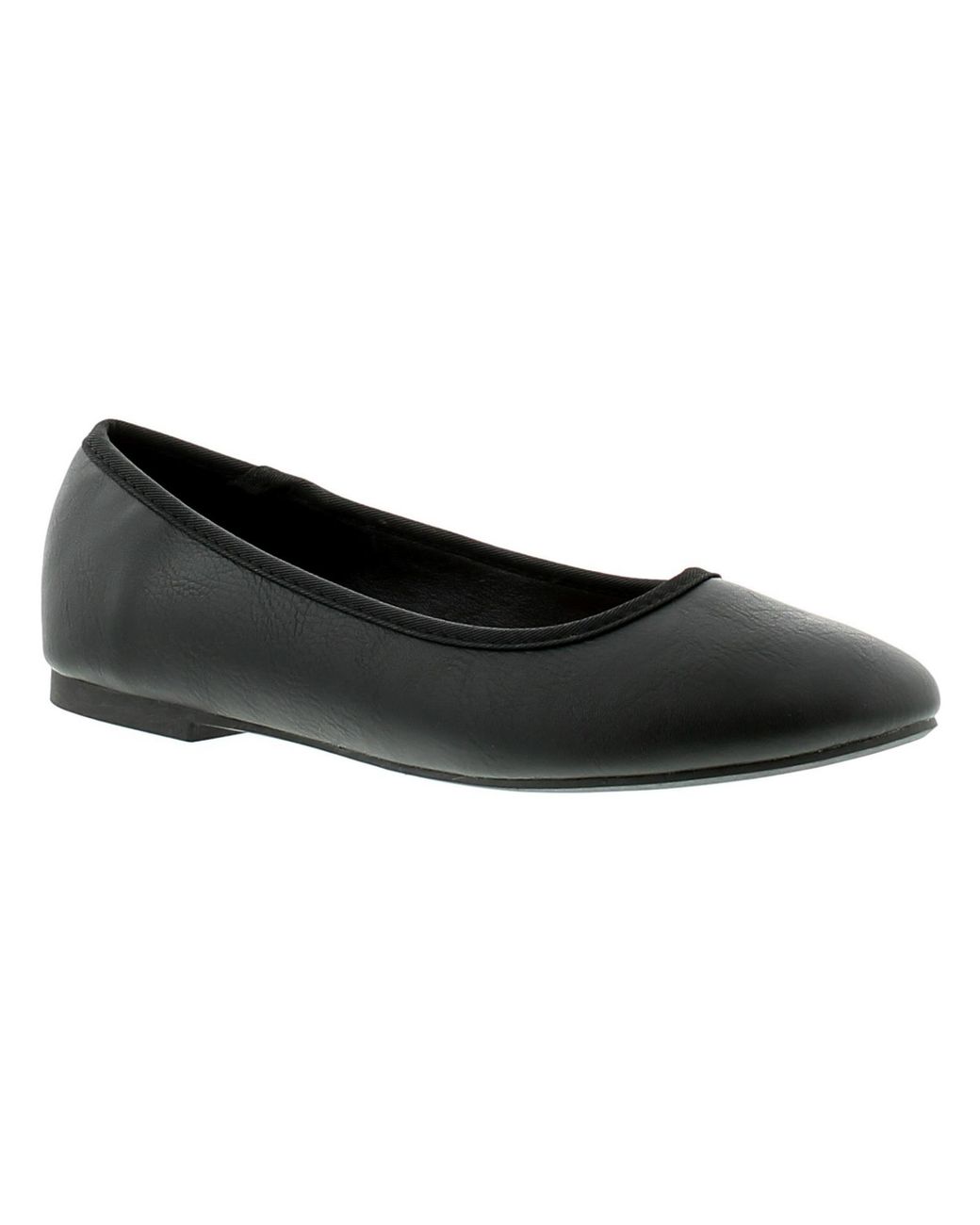 Platino Black Flat Shoes Christina Slip On