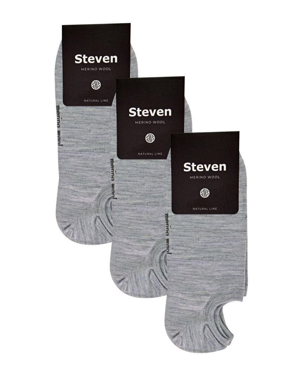 Steve Madden Gray 3 Pairs Multipack Merino Wool Invisible Socks for men
