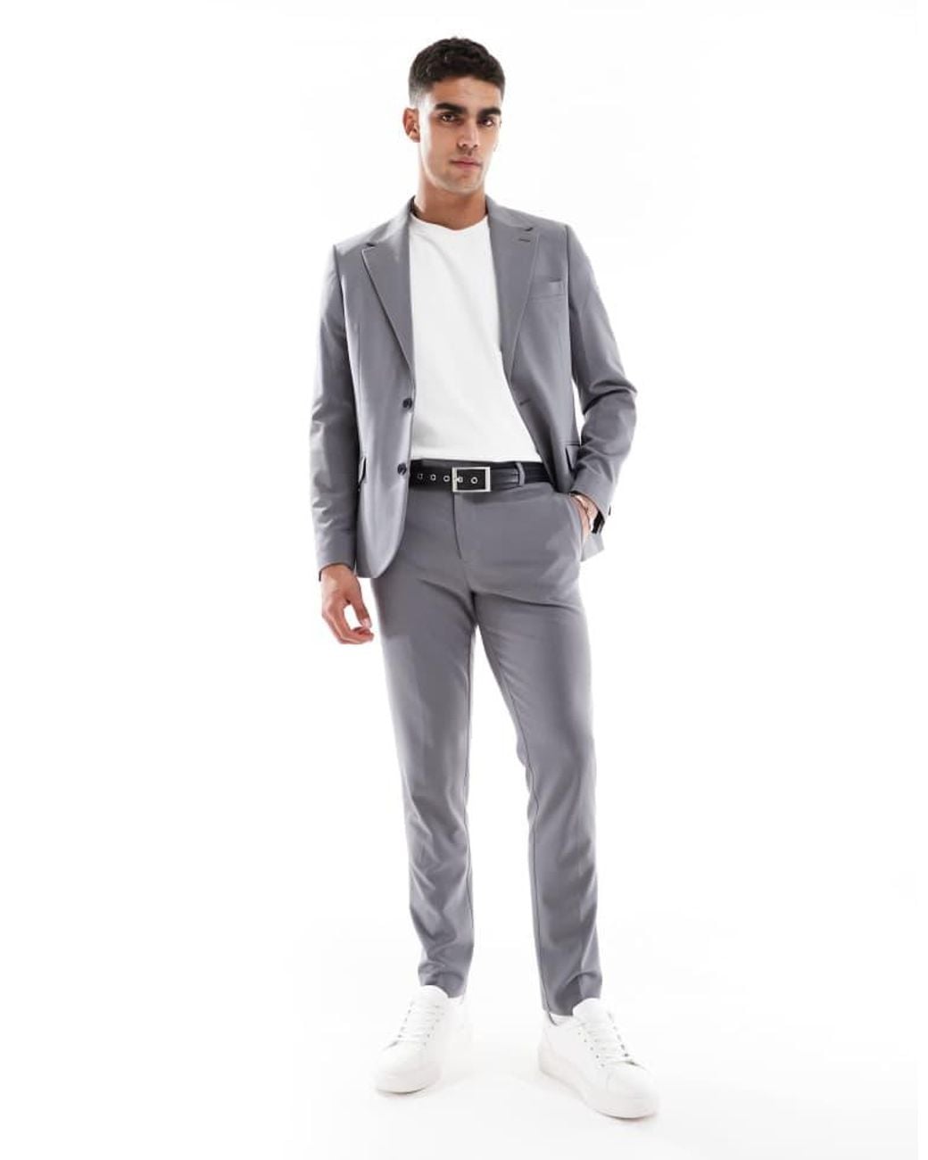 ASOS Blue Four Way Stretch Skinny Suit Jacket for men